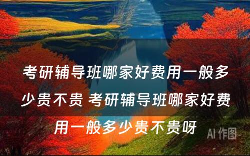 考研辅导班哪家好费用一般多少贵不贵 考研辅导班哪家好费用一般多少贵不贵呀