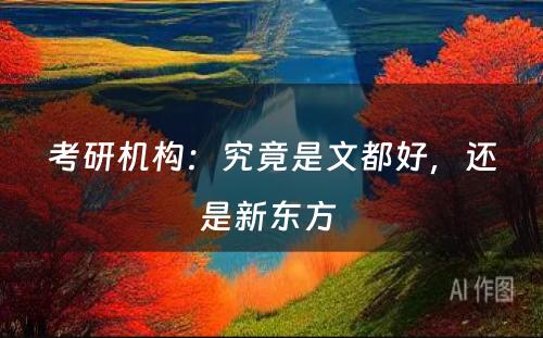 考研机构：究竟是文都好，还是新东方 