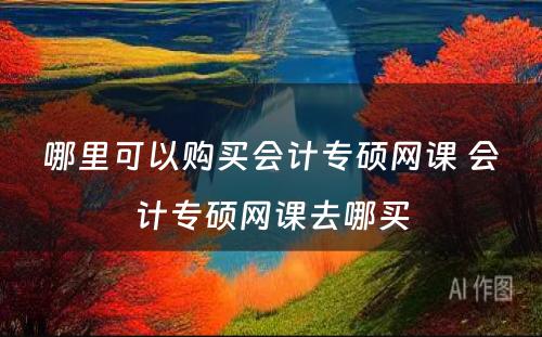 哪里可以购买会计专硕网课 会计专硕网课去哪买