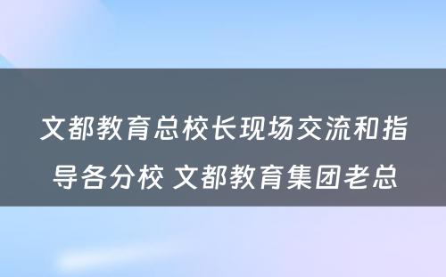 文都教育总校长现场交流和指导各分校 文都教育集团老总