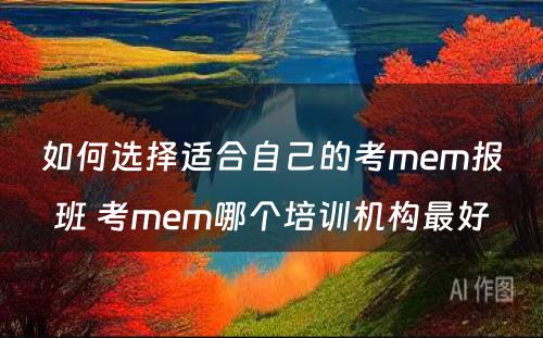 如何选择适合自己的考mem报班 考mem哪个培训机构最好