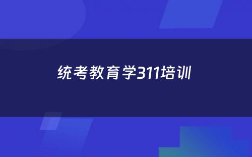 统考教育学311培训 