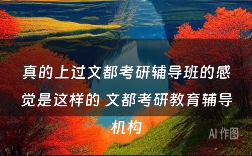 真的上过文都考研辅导班的感觉是这样的 文都考研教育辅导机构