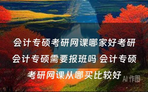 会计专硕考研网课哪家好考研会计专硕需要报班吗 会计专硕考研网课从哪买比较好