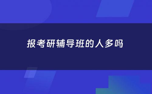 报考研辅导班的人多吗 