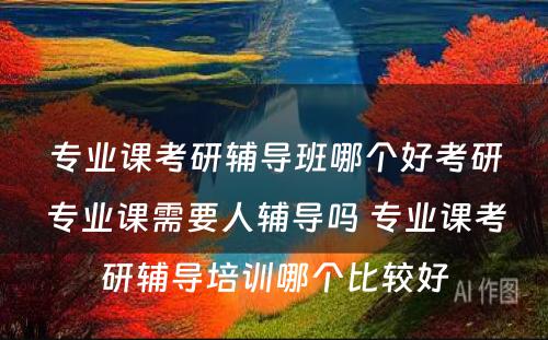 专业课考研辅导班哪个好考研专业课需要人辅导吗 专业课考研辅导培训哪个比较好