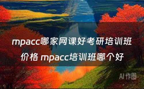 mpacc哪家网课好考研培训班价格 mpacc培训班哪个好