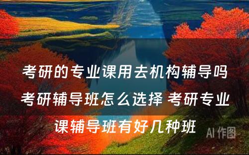 考研的专业课用去机构辅导吗考研辅导班怎么选择 考研专业课辅导班有好几种班