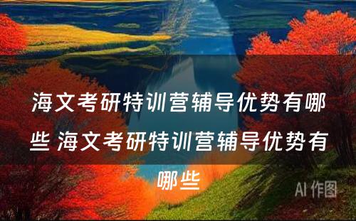 海文考研特训营辅导优势有哪些 海文考研特训营辅导优势有哪些