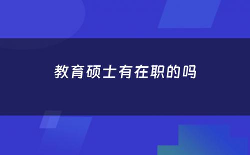 教育硕士有在职的吗