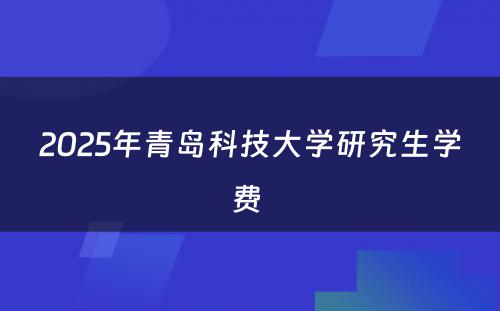 2025年青岛科技大学研究生学费 