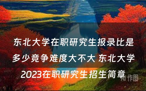 东北大学在职研究生报录比是多少竞争难度大不大 东北大学2023在职研究生招生简章