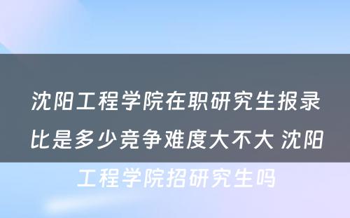 沈阳工程学院在职研究生报录比是多少竞争难度大不大 沈阳工程学院招研究生吗