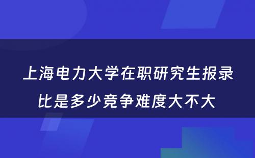 上海电力大学在职研究生报录比是多少竞争难度大不大 