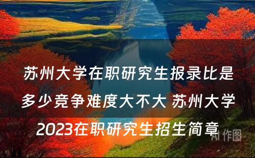 苏州大学在职研究生报录比是多少竞争难度大不大 苏州大学2023在职研究生招生简章