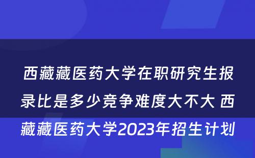 西藏藏医药大学在职研究生报录比是多少竞争难度大不大 西藏藏医药大学2023年招生计划