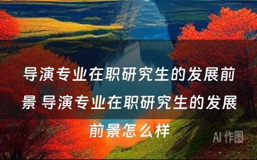 导演专业在职研究生的发展前景 导演专业在职研究生的发展前景怎么样