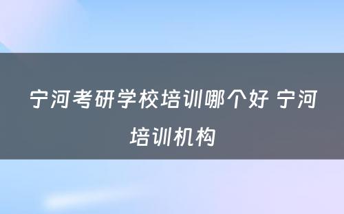 宁河考研学校培训哪个好 宁河培训机构