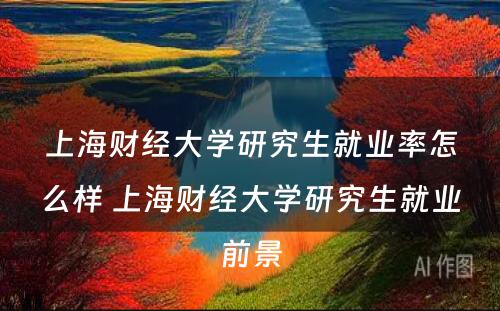 上海财经大学研究生就业率怎么样 上海财经大学研究生就业前景