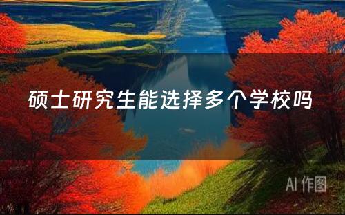 硕士研究生能选择多个学校吗 