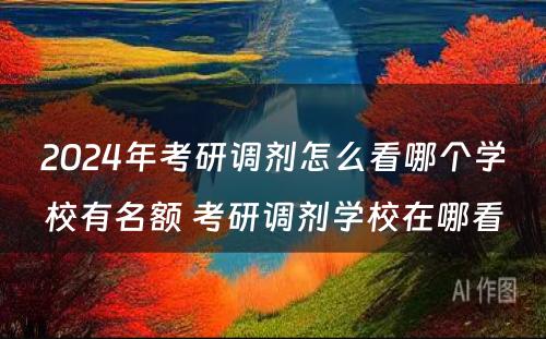 2024年考研调剂怎么看哪个学校有名额 考研调剂学校在哪看