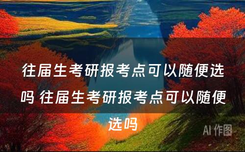 往届生考研报考点可以随便选吗 往届生考研报考点可以随便选吗