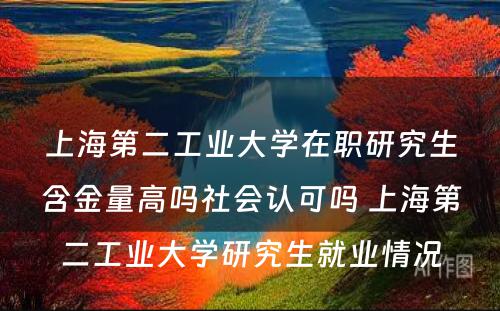 上海第二工业大学在职研究生含金量高吗社会认可吗 上海第二工业大学研究生就业情况