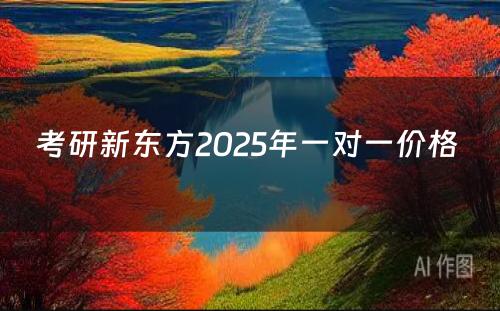 考研新东方2025年一对一价格 