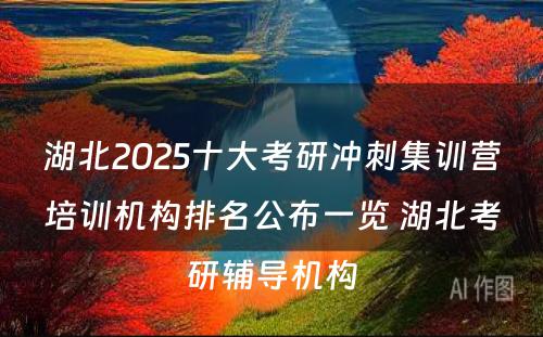 湖北2025十大考研冲刺集训营培训机构排名公布一览 湖北考研辅导机构