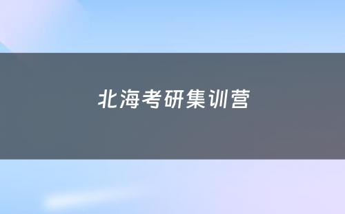 北海考研集训营