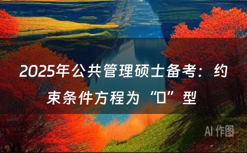 2025年公共管理硕士备考：约束条件方程为“≥”型 