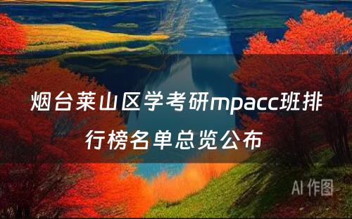 烟台莱山区学考研mpacc班排行榜名单总览公布 