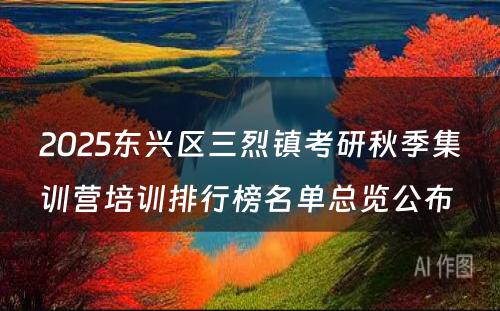 2025东兴区三烈镇考研秋季集训营培训排行榜名单总览公布 