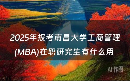 2025年报考南昌大学工商管理(MBA)在职研究生有什么用 