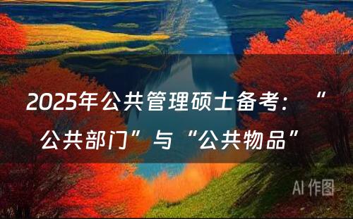 2025年公共管理硕士备考：“公共部门”与“公共物品” 