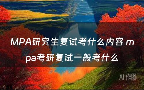 MPA研究生复试考什么内容 mpa考研复试一般考什么