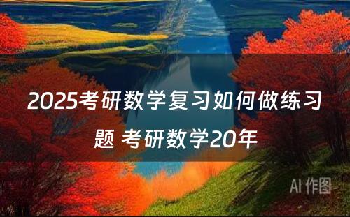 2025考研数学复习如何做练习题 考研数学20年