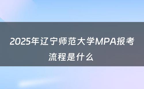 2025年辽宁师范大学MPA报考流程是什么 