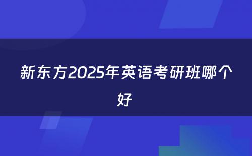 新东方2025年英语考研班哪个好 