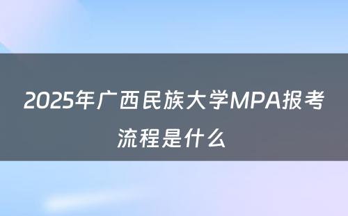 2025年广西民族大学MPA报考流程是什么 