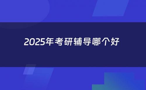 2025年考研辅导哪个好 