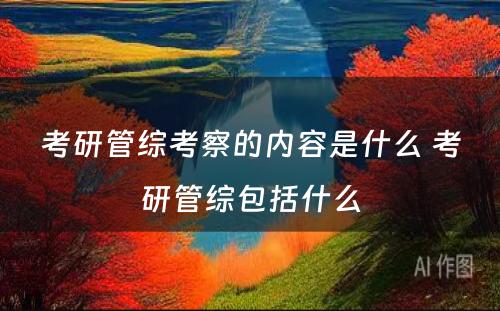 考研管综考察的内容是什么 考研管综包括什么