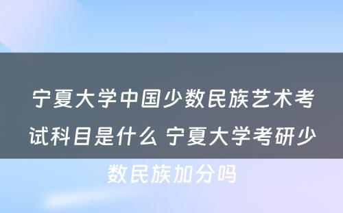 宁夏大学中国少数民族艺术考试科目是什么 宁夏大学考研少数民族加分吗