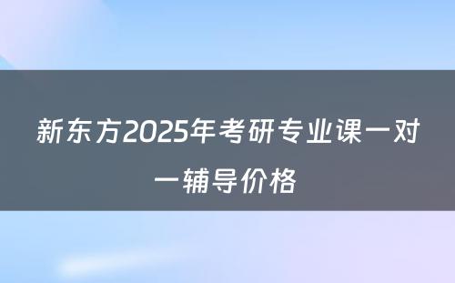 新东方2025年考研专业课一对一辅导价格 