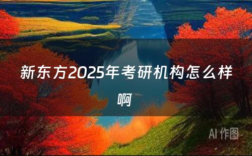 新东方2025年考研机构怎么样啊 