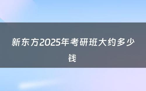 新东方2025年考研班大约多少钱 