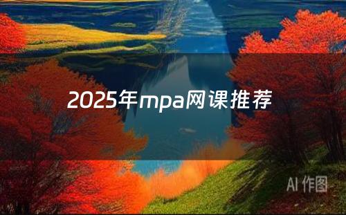 2025年mpa网课推荐 
