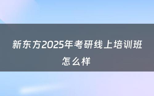 新东方2025年考研线上培训班怎么样 