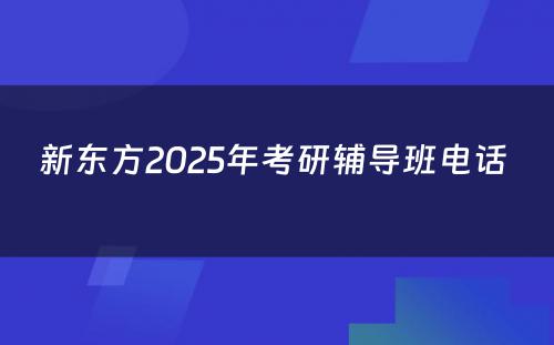 新东方2025年考研辅导班电话 