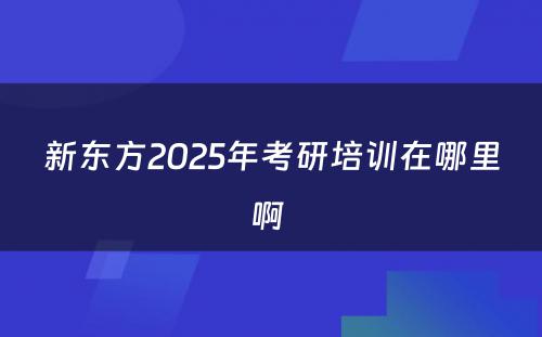 新东方2025年考研培训在哪里啊 